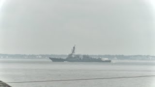 USS Bainbridge Leaving Norfolk