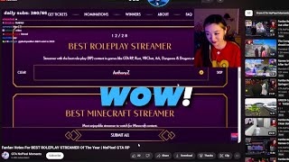 SwizzMB Reacts To Fanfan's Vote For Best Roleplay Streamer of The Year | NoPixel 4.0