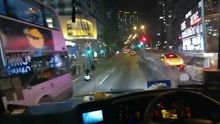 Driving From Hung Hom Station To Tsing Yi North with Volvo NA8705 at night in Hong Kong.