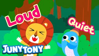 Quiet and Loud | First Word Songs for Kids | Opposite Song | Surprise Symphony | Kids Pop | JunyTony