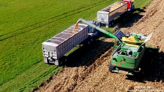 Corn harvest at Malabar Farm State Park 4K Drone footage