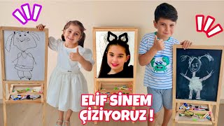 UTKU VE ASEL, ELİF SİNEMİN RESMİNİ ÇİZİYOR ! elifsinemtv  ماما جابت بيبي - جنى مقداد | طيور الجنة