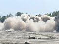 limestone quarry blast in slow motion