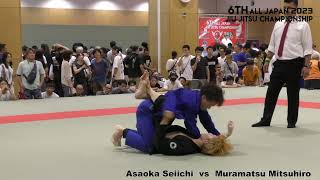 【第6回全日本柔術選手権決勝】Asaoka Seiichi vs Muramatsu Mitsuhiro(Male White Master 3 Light Feather)