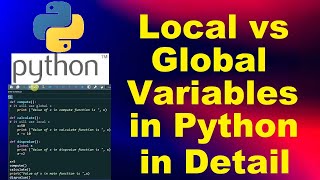 Local and global variables in python | Python full course #localandglobalvariables #learningpython