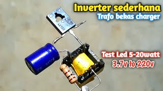 Simple!! Mini inverter 3v to 220v || Cara Buat joule thief dari trafo bekas charger