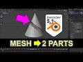 Blender 5.1 Tutorial: Cut Mesh into Two Separate Objects (Knife & Bisect Method)