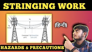 STRINGING WORK Hazard \u0026 precautions in Hindi।। transmission line