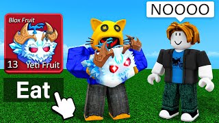 Eating NEW YETI Fruit In Front Of SCAMMERS  - Blox Fruits