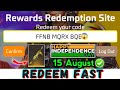 FREE FIRE REDEEM CODE TODAY 15 AUGUST | FF REWARDS REDEEM CODE | FF REDEEM CODE TODAY 15 AUGUST