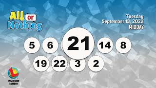 Wisconsin Lottery Midday Draw 09/13/2022