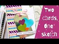 USE Scraps and Stamps | 1 Sketch = 2 Cards #papercraft #cards #cardmaking