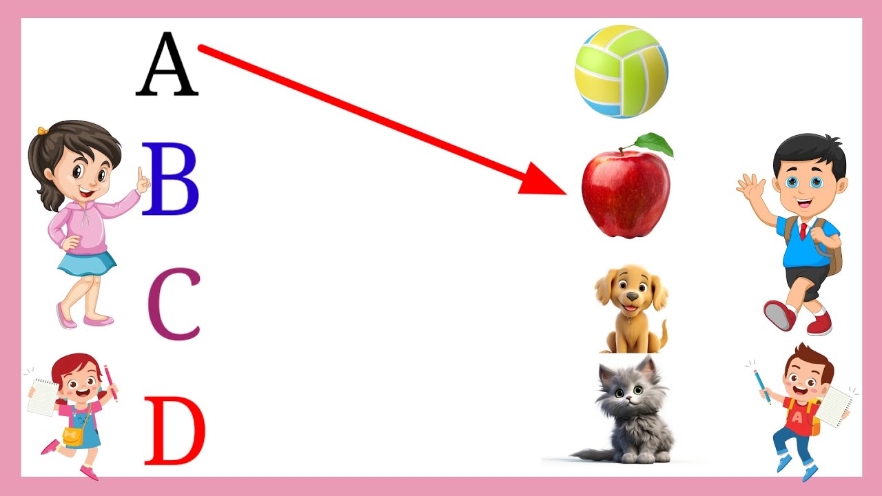 Lkg Class English Worksheets Match The Letters With Pictures