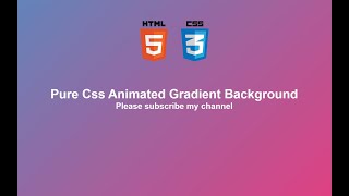 Pure Css Animated Gradient Background - Html and Css