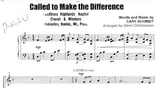 CALLED TO MAKE A DIFFERENCE - (Cary Schmidt/Glenn Christianson) Minus One/Accompaniment/Instrumental