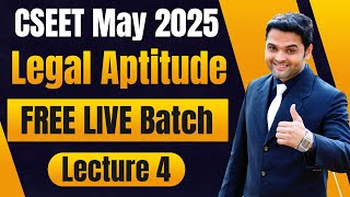 FREE CSEET Legal Aptitude Video Lectures | Lecture 5 | CSEET May 2025 Legal Aptitude Video Classes