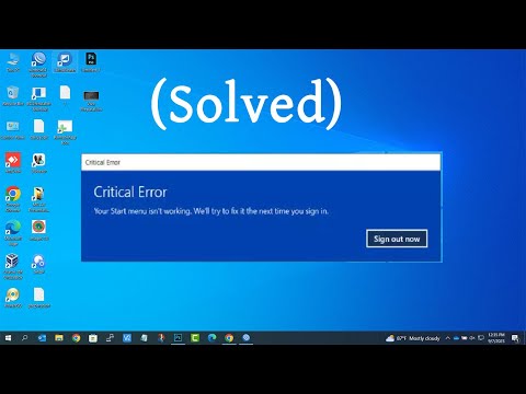 (Solved) – Critical Error Your Start menu is not working in Windows 10/11