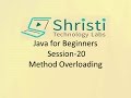 Java for Beginners Session-20 Method Overloading