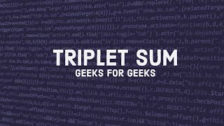 Triplet Sum in Array : GeeksforGeeks