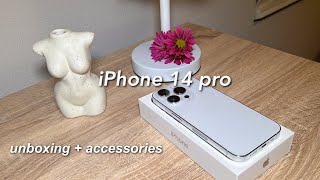 iPhone 14 pro unboxing (silver)✨asmr + applying screen protector