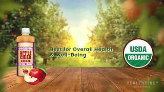 USDA Organic Apple Cider Vinegar with The Mother | HealthyHey Nutrition | Best for Weight Loss