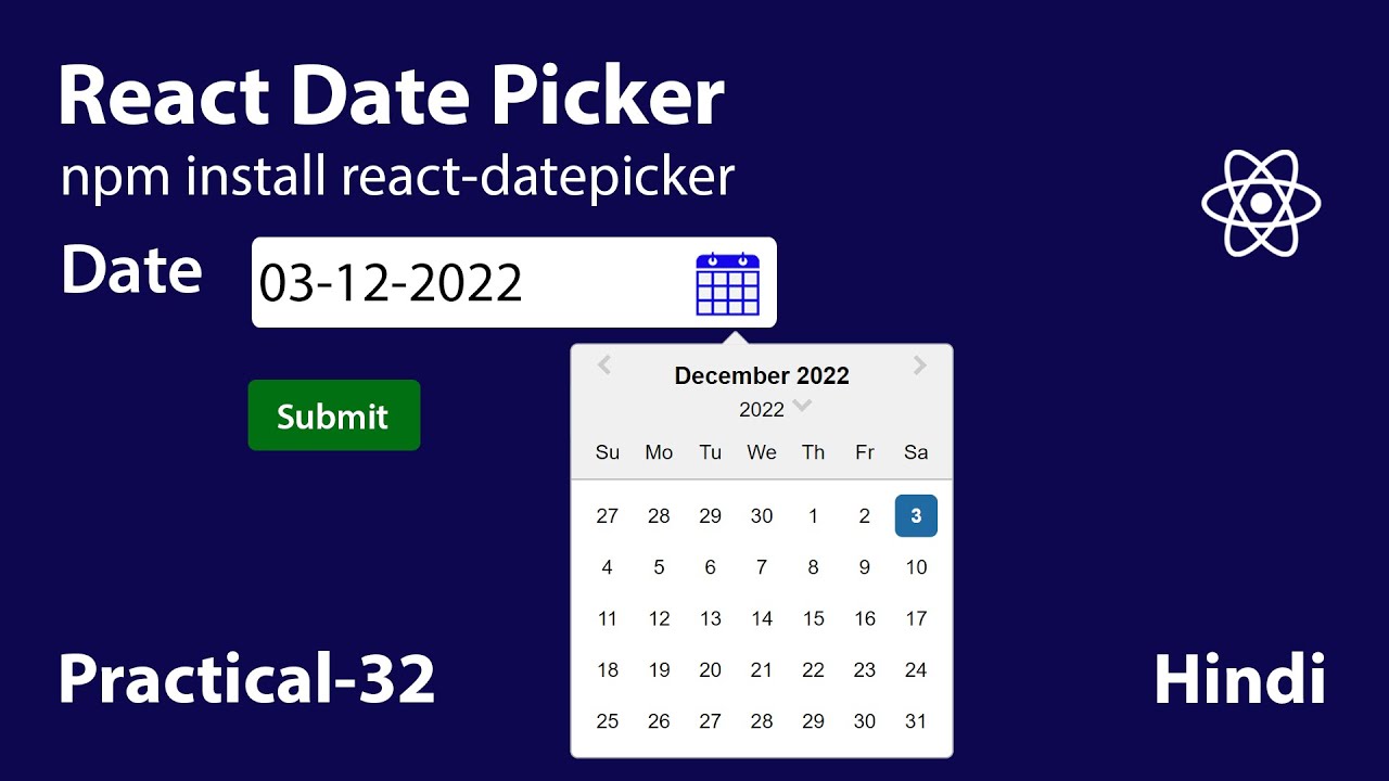 React Date Picker - YouTube