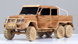Wood Carving - Mercedes-Benz G63 AMG 6x6 Truck -ASMR Woodworking, DIY Car Model by Awesome Woodcraft
