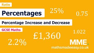 Ratio and Proportion - Percentage increase decrease