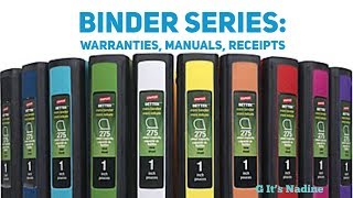 Binder Series: Warranties, Manuals, Receipts