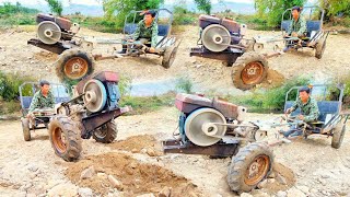 The plow machine plowed the field and went to the stream to pick up stones | VTQN