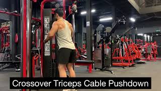 Crossover Triceps Cable Push Down