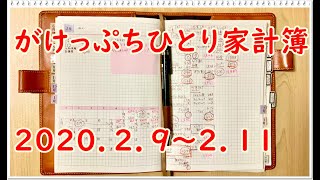 【がけっぷちひとり家計簿】２０２０．２．９～２．１１