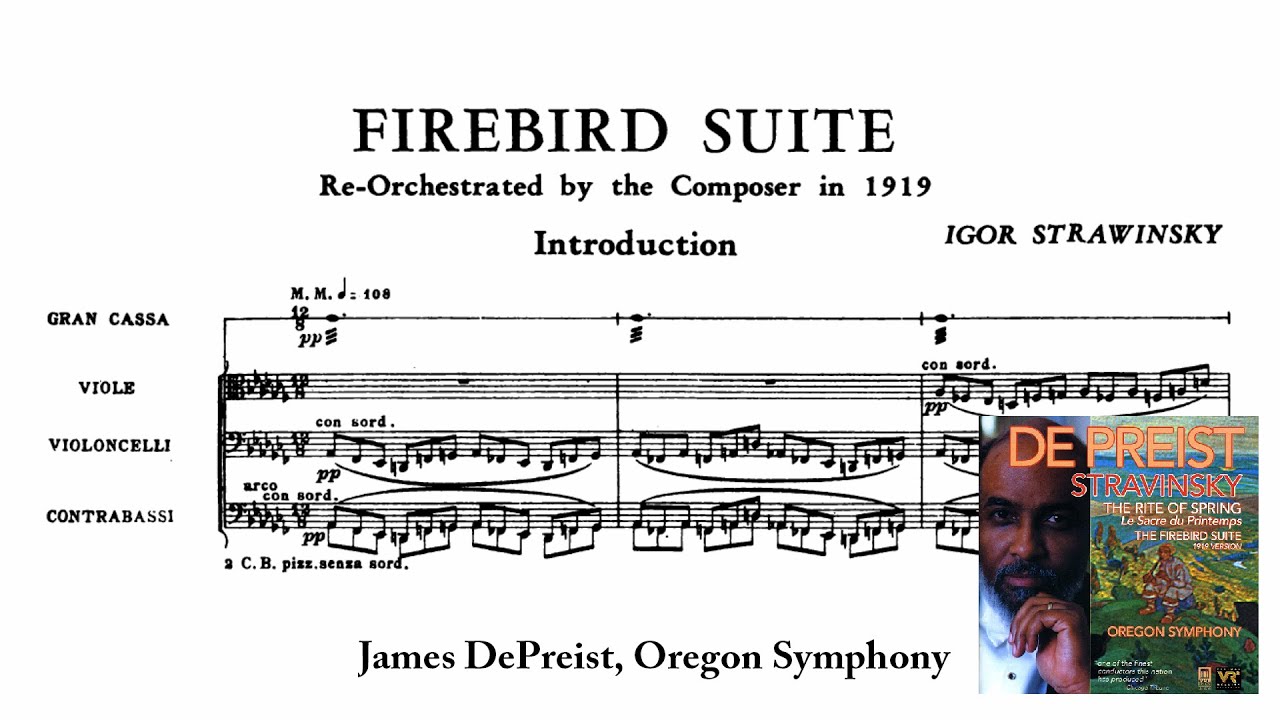 Stravinsky The Firebird Suite 1919 Version With Score Youtube