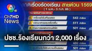 กรมการค้าภายใน เผย ประชาชนร้องเรียนผ่าน 1569 กว่า 2,000 เรื่อง