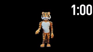 1 Minute Countdown Timer with Music | Tiger Dancing Timer