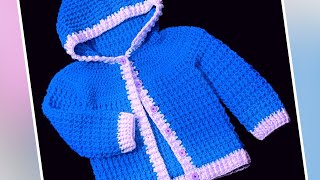 Easy Hoodie Cardigan Sweater Pattern 0-3M and up to 8 years BIG KID SIZES 🤩 Free Crochet Patterns