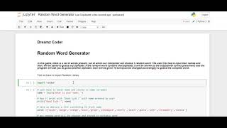 Random word generator| Python| Project| Beginner