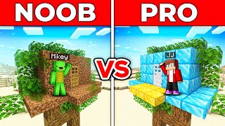 JJ And Mikey NOOB vs PRO Treehouse Survival Battle in Minecraft Maizen