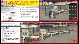 Using CODESYS Structured Text (ST) PLC  linking with Factory IO | completing buffer station project