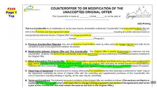 2020 GAR F249 Counteroffer Form Explained