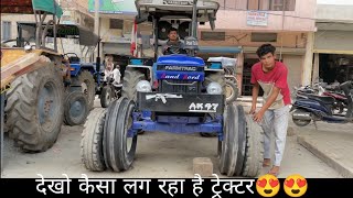 आज अगले टायर बदलवा दिए। 10.00.16 के BKT के टायर डलवा दिए।Farmtrac 60t20 front Tyres change Modified