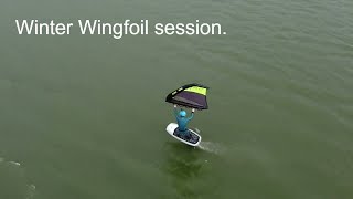 Winter wingfoil session... drone footage (Takoon V1 4,5m², appletree appleslice board, sabfoil W950)