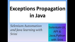 Exceptions Propagation in Java with examples for beginners