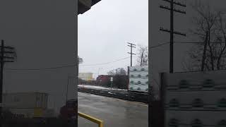 Passing  goods train in montreal