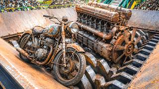 Giant Industrial Shredder vs Motorcycle & Hard Metal Engine! | Best 50 Shredding Compilations