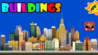 BUILDINGS VOCABULARY for Beginners, Kids, Kindergarten , preschool - Learn Building Names in English