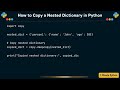 How to Copy a Nested Dictionary in Python