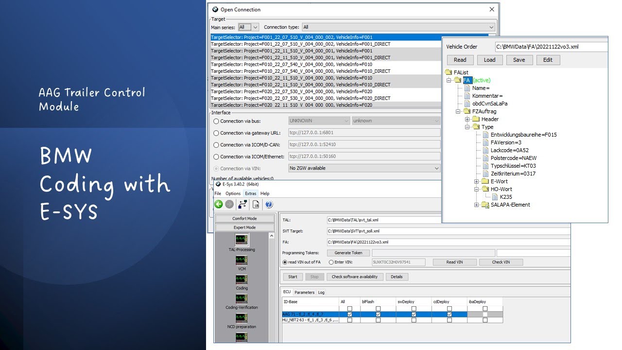 Bmw Coding Aag Trailer Control Module With E Sys Youtube
