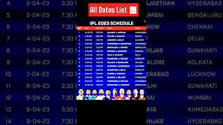 🏏 TATA IPL 2023 SCHEDULE || Tata IPL Live || IPL Match Lists || #shorts #tataipl2023 #cricket #jio