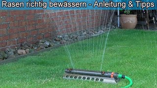 Rasen richtig bewässern – Rasen sprengen / wässern  – Anleitung / Wann \u0026 wie lange / bei Trockenheit